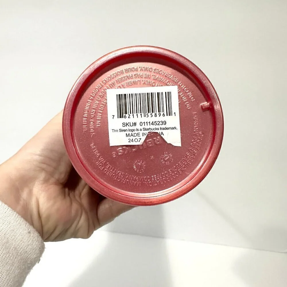 Starbucks Dusty Rose Pink Shimmer Shell Mermaid Scales Tumbler Cold Cup 2023
